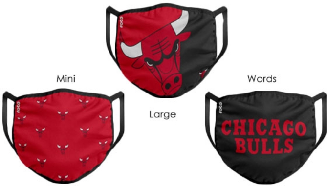Click to view picture 2 of Chicago Bulls Face Mask