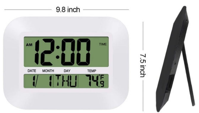 Picture 3 of Large Display Digital Calendar Clock with Temperature Gauge