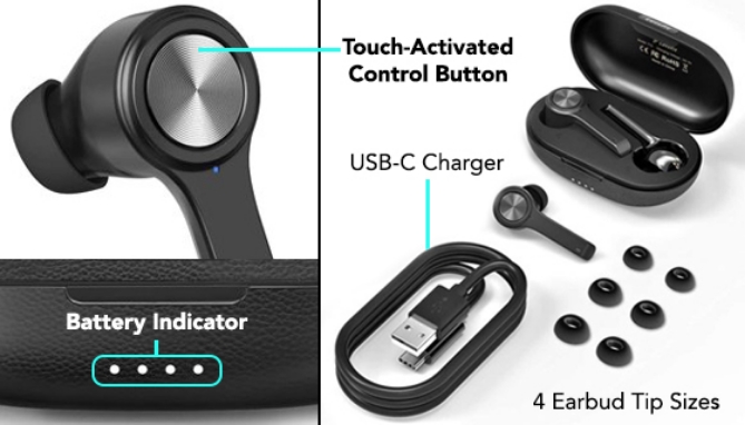 Picture 4 of True Wireless T13 Earbuds with Charging Case