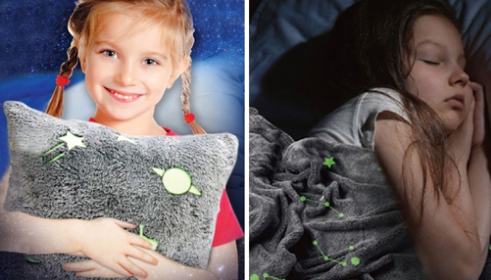 Kids absolutely love these Magic Glow in the Dark Blankets and Pillows!