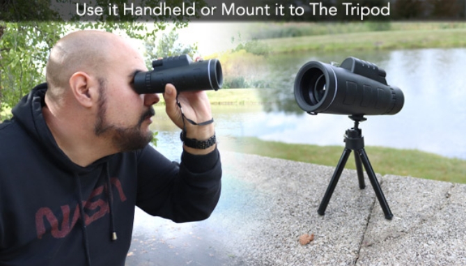 Picture 3 of Portable Monocular Telescope with Tripod and Smartphone Clip