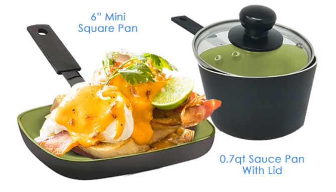 Picture 5 of 5-Pc Stack-Saver Mini Ceramic Cookware Set