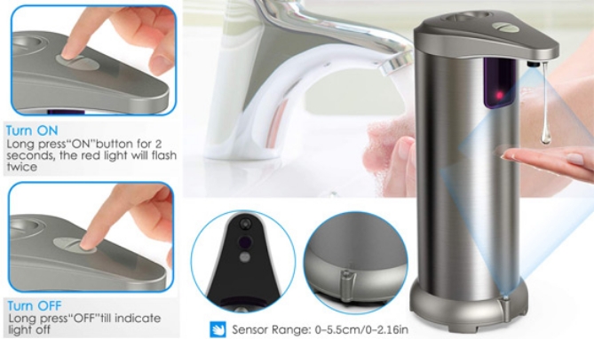 Click to view picture 2 of Stainless Steel Hands-Free XL Soap Dispenser