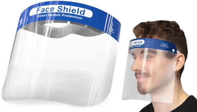 Picture 3 of Clear Plastic Face Shield For Germ Protection  - 10 Pack
