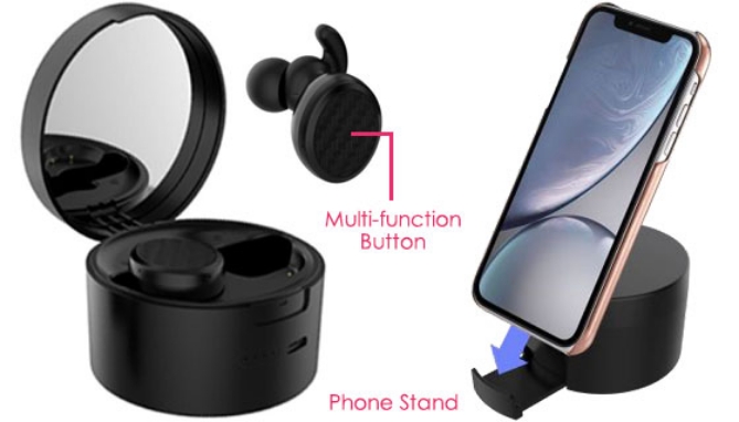 Click to view picture 5 of True Wireless Earbud Compact Designer Mirror