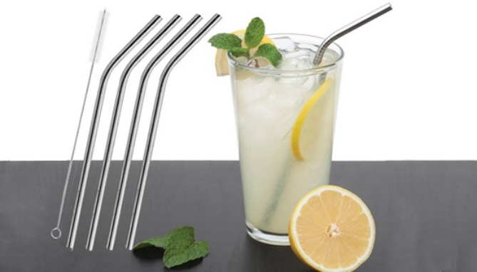 Picture 3 of Set of 4 Reusable Stainless Steel Straws