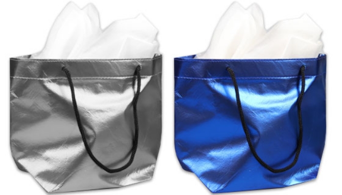 Picture 3 of Large Metallic Gift Bag with Tissue Paper