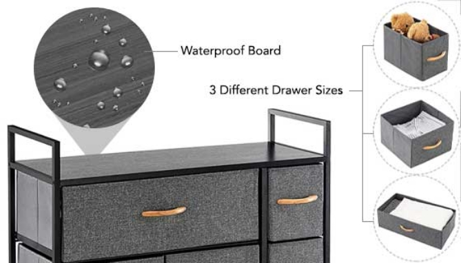 Click to view picture 3 of Storage Dresser Furniture Unit with 7 Fabric Drawers
