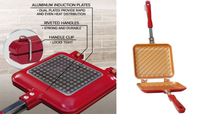 Click to view picture 4 of Red Copper Flipwich: The Nonstick Panini-Making Pan