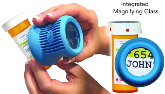 Medicine Bottle Opener w/ Built-In Magnifier 2-Pack