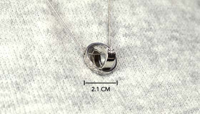 Click to view picture 3 of Genuine Swarovski Circle with Heart Necklace