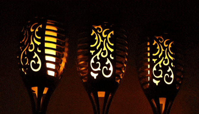 Picture 5 of Dancing Flame Tiki Torch (Solar Powered) 6-Pack