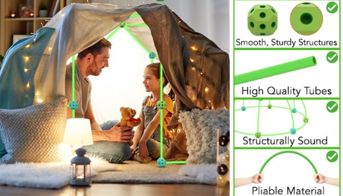 Picture 6 of Glow-in-the-Dark Creative Fort Building Set - 86 Pieces