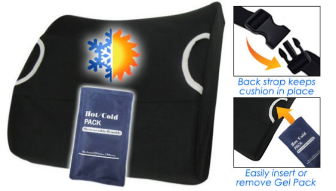 Click to view picture 4 of Lumbar Support Seat Cushion with Hot/Cold Gel Pack