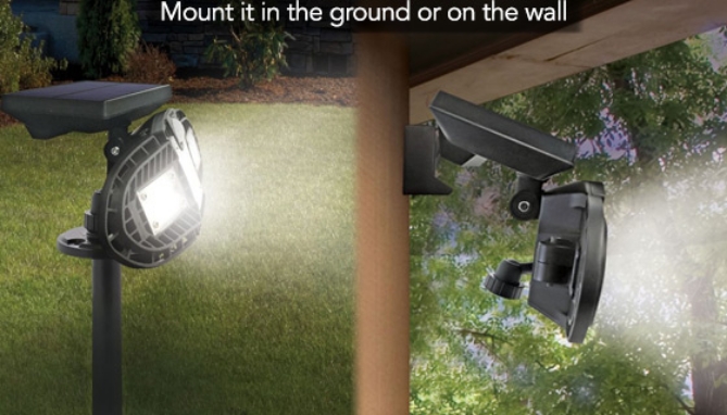 Dual-Mounting Flex-Fold Solar-Powered, Motion and Light Activated Security Light