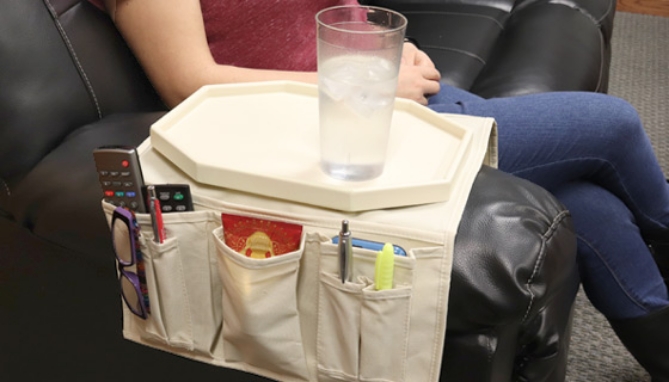 Picture 3 of Wooden Couch Tray Table and Organizer