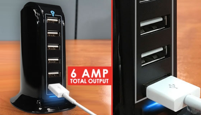 Picture 3 of 6-Port USB Power Tower - Charge 6 Devices At Once!