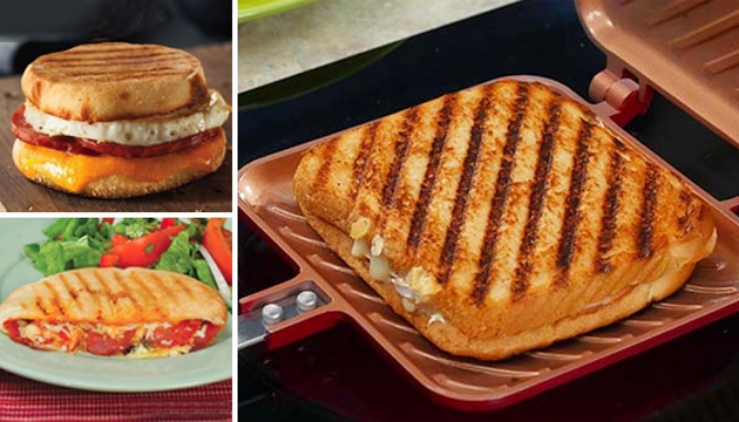 Click to view picture 5 of Red Copper Flipwich: The Nonstick Panini-Making Pan