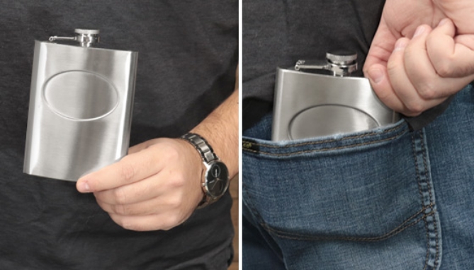 Measuring only 1 inch thick, this flask boasts a pocket size to make sure it is always handy. Stick it in a pocket, backpack, or pouch for an easy reach whenever you feel a thirst coming on.