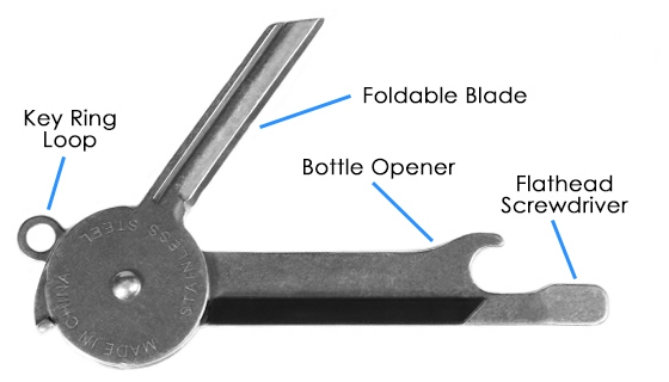 Picture 3 of 3-in-1 Key Knife Multitool