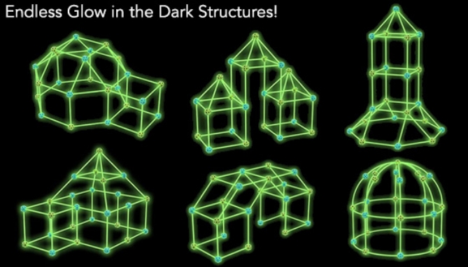 Picture 7 of Glow-in-the-Dark Creative Fort Building Set - 86 Pieces