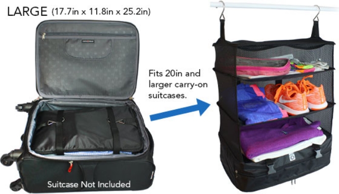 Picture 6 of Packable and Portable Hanging Travel Shelves: Choose Small or Large