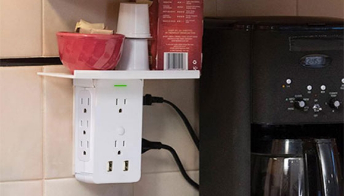 Picture 5 of Dual USB Outlet Tower Charger with Built-In Shelf