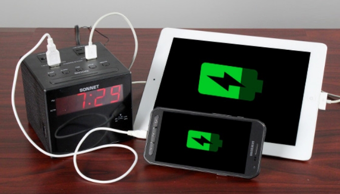 Picture 4 of Sonnet AM/FM Alarm Clock Radio with Outlets and USB Ports