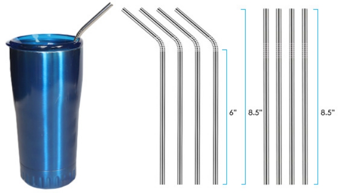 Picture 5 of 9pc Reusable Stainless Steel Straws