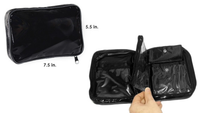 Picture 4 of Black Vinyl Zippered Water-Resistant Bag