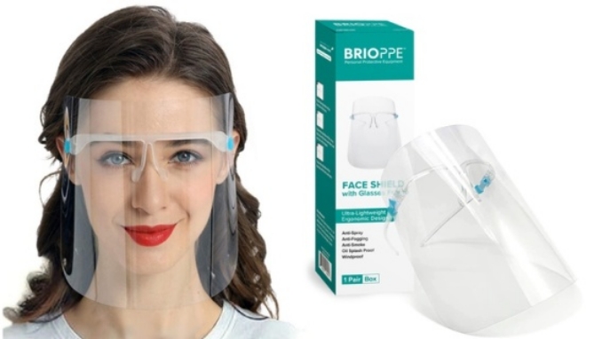 Click to view picture 4 of Face Shield with Eyeglass Frames