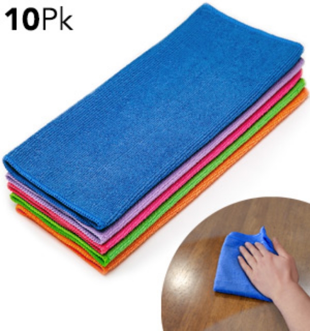 Picture 1 of Microfiber Non-Abrasive Cleaning Cloths 10-Pack