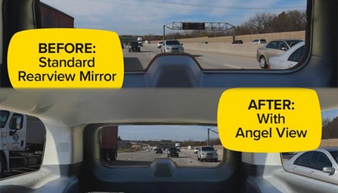 Picture 2 of Angel View Wide View Rearview Mirror