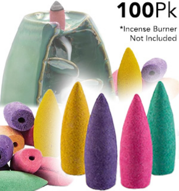 Picture 1 of Assorted Backflow Incense Cones 100 Pack Refills