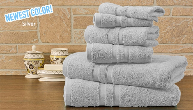 Picture 4 of 6 Pc Zero Twist Egyptian Cotton Towel Set