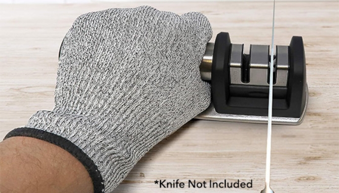 Picture 3 of Stay Sharp Knife and Scissor Sharpener w/ BONUS FREE Cut-Resistant Glove