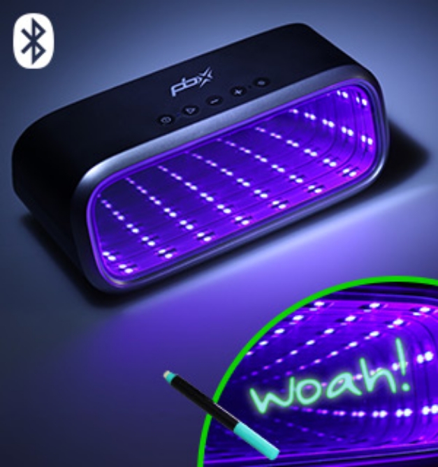 Picture 1 of Cypher Blacklight Infinity Bluetooth Speaker with Neon Message Board