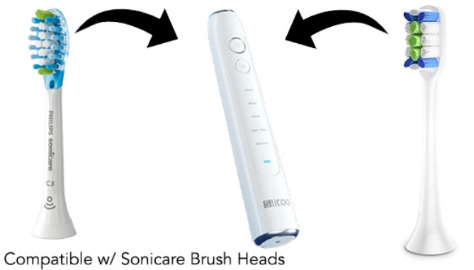 Picture 6 of Slicoo Rechargeable Electric Toothbrush w/Four Replacement Heads