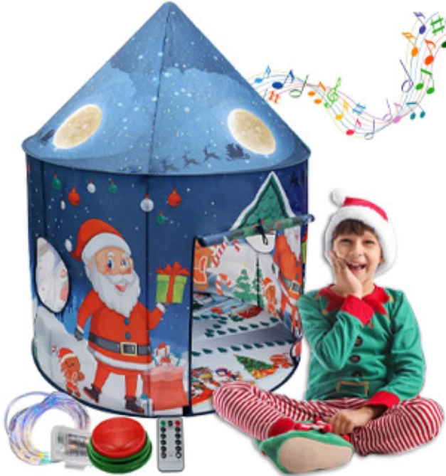 Picture 1 of Pop-Up and Play Christmas Kids Tent with Lights and Sounds