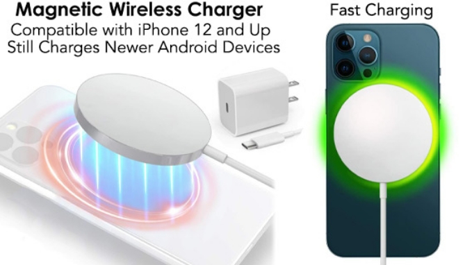 Picture 3 of Fast Charging MagSafe Wireless Qi Charger w/ Free Adapter & Carrying Case