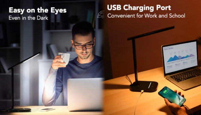 Picture 3 of LED Desk Lamp with USB Charging Port