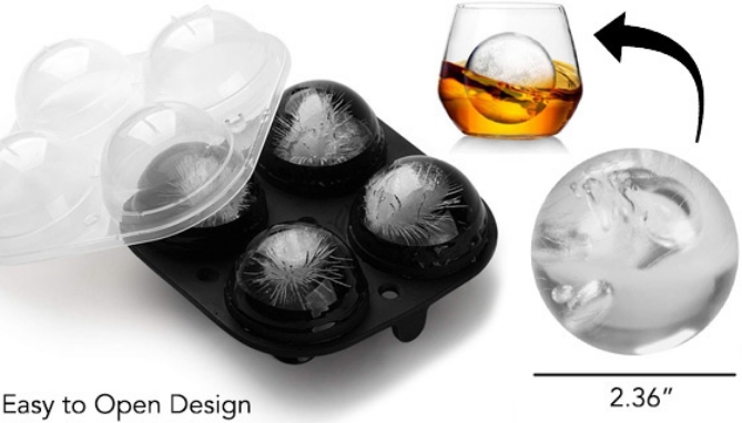 Picture 5 of Spinning Whiskey Glasses (4pk) With Ice Ball Maker Set