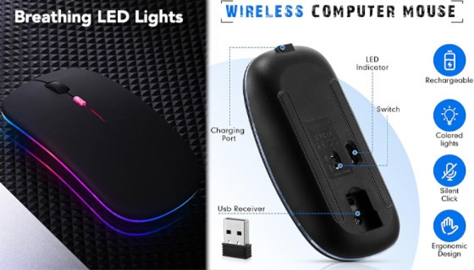 Picture 2 of Ultra Slim Rechargeable Wireless Computer Mouse