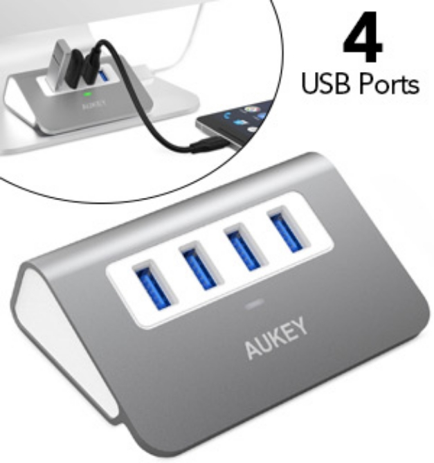 Picture 1 of Aukey 4 USB Hub Port And Power Station