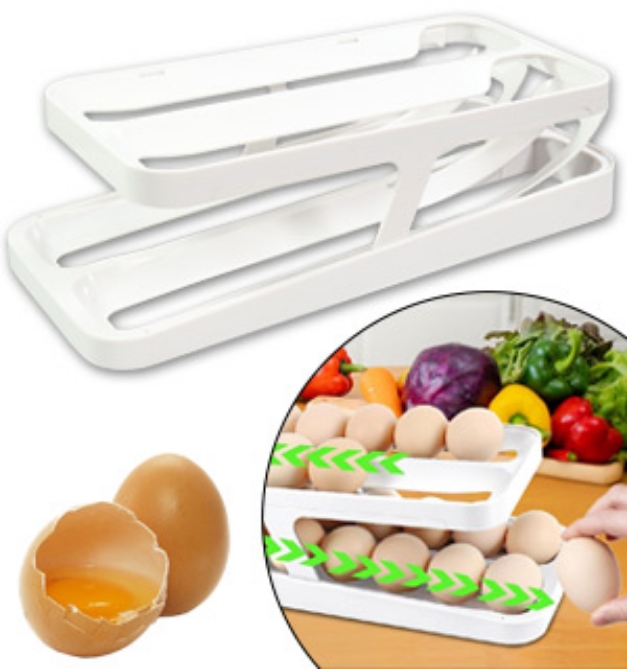 Picture 1 of Rolling Egg Dispenser: Gravity Fed Dispenser Holds Up To 28 Eggs