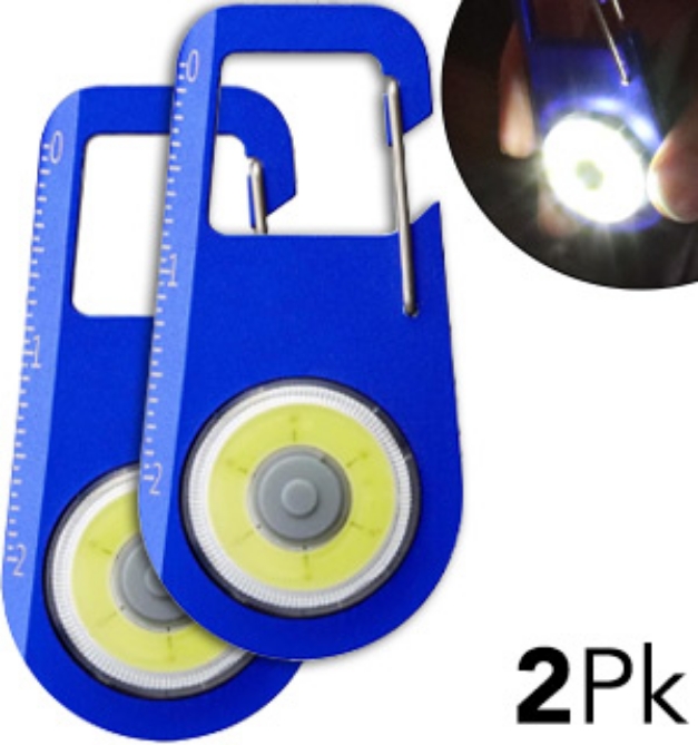 Picture 1 of Carabiner with LED Light and Ruler - 2 Pack