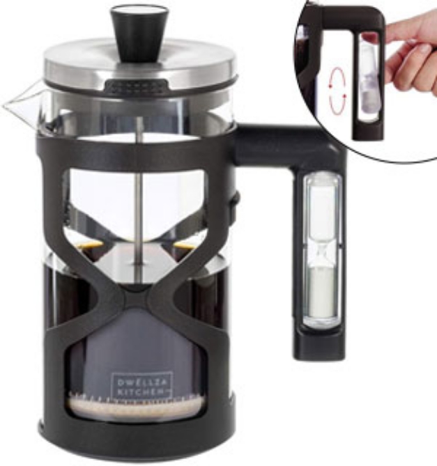Picture 1 of French Coffee Press with Built in Hourglass Timer