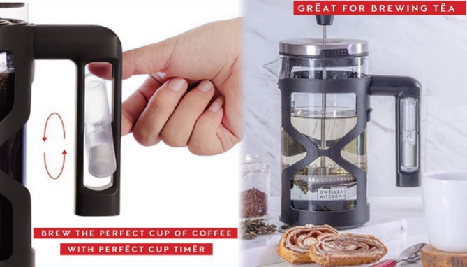 Picture 3 of French Coffee Press with Built in Hourglass Timer