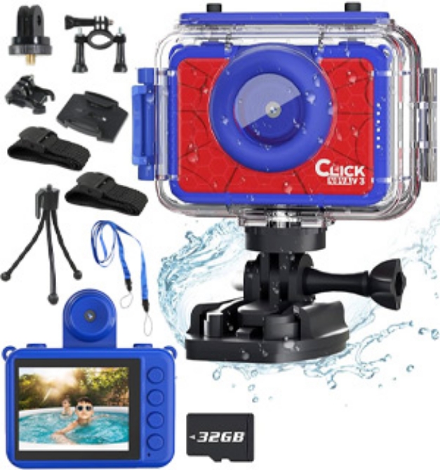 Picture 1 of HD Waterproof Action Camera With Accessories for Kids