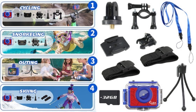 Picture 5 of HD Waterproof Action Camera With Accessories for Kids